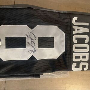 Custom Jersey, size XL. Hand-signed by Josh Jacobs. (Beckett authenticated)